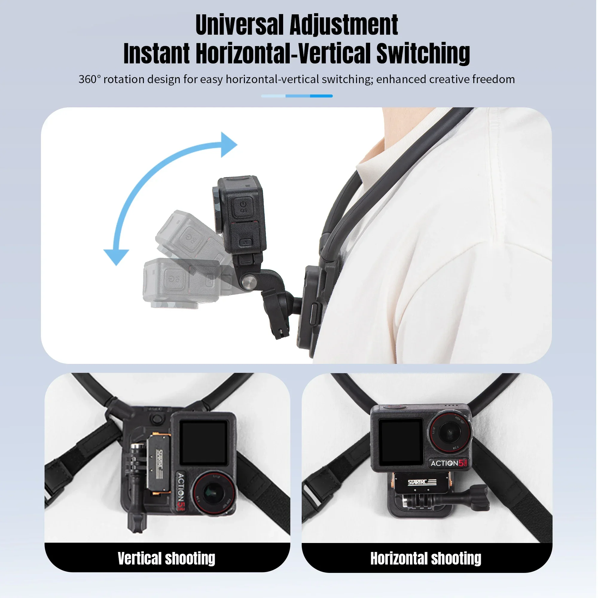 V3 Magnetic Eco-Style Chest Strap and Neck Mount for DJI OSMO 360/Pocket3/Action3/4/5Pro Action Camera Accessories