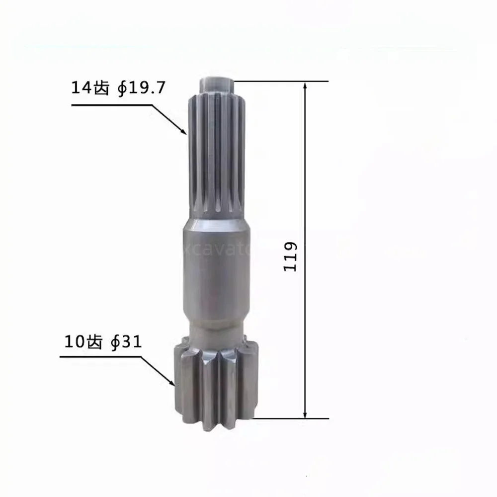 

For XCMG XE60C/75D/80 Doosan DX55 60-7 Traveling Motor Shaft Drive Sun Shaft Gear Traveling Gear Middle Axle Excavator Parts