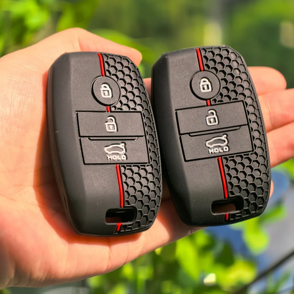 Capa de silicone para chave remota de carro, 3 botões, para kia rio rio5 sportage ceed cerato k3 kx3 k4 k5 sorento optima picanto grand