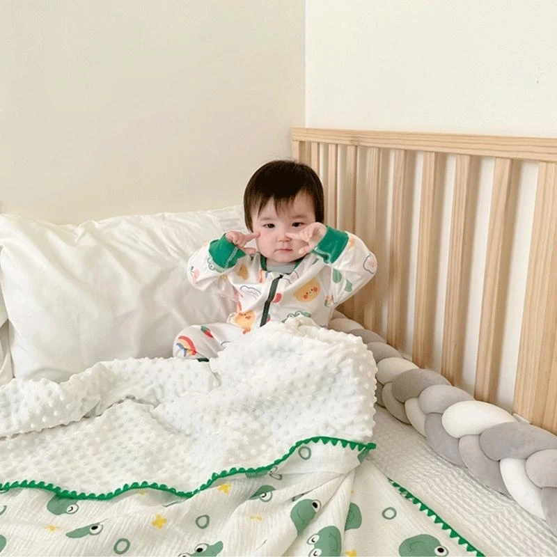 J15U بطانيات أطفال من القطن الشاش للرضع منشفة ناعمة للف القماط مقاس 45x59/59x76in #5