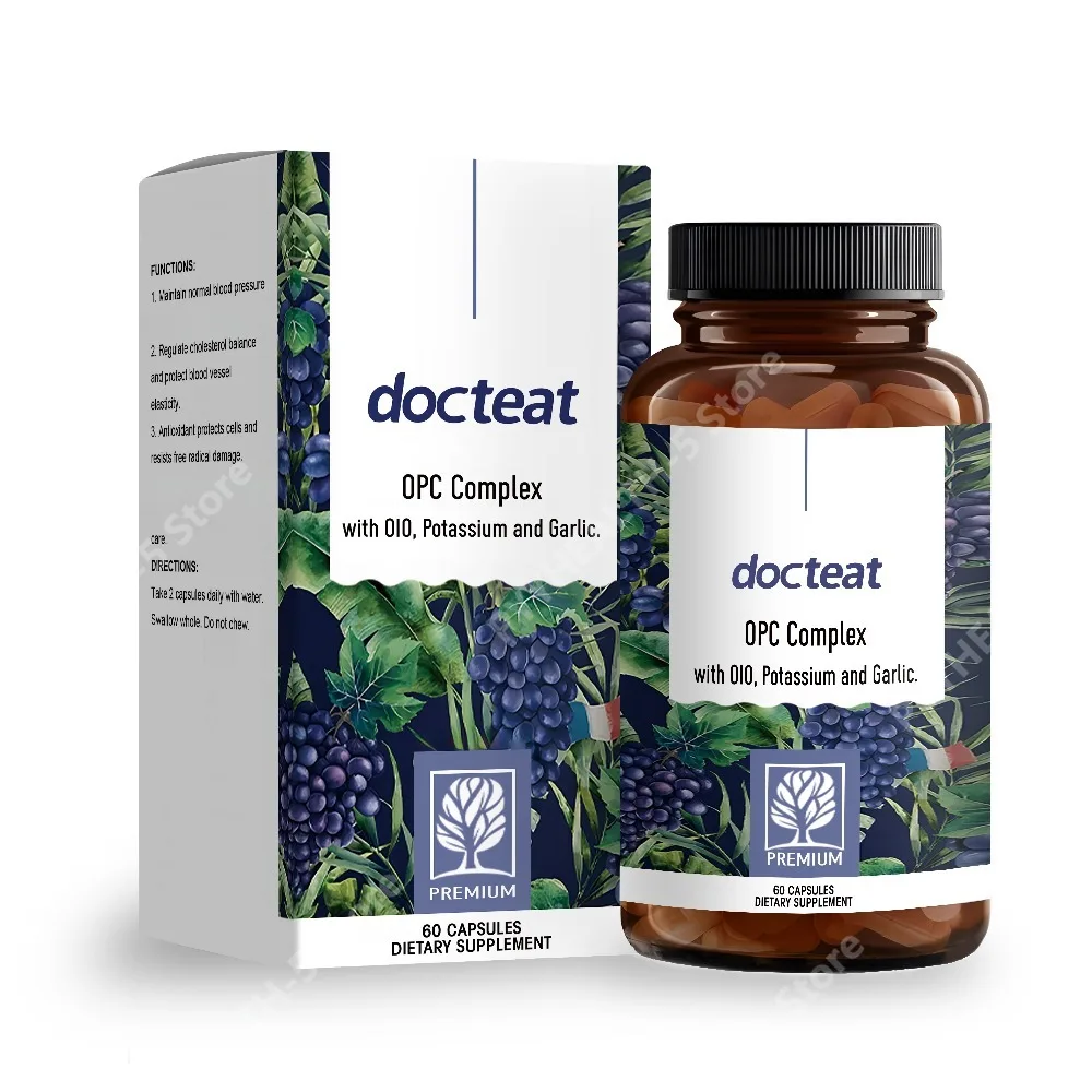 

OPC Complex with Potassium, Garlic & Grape Seed Extract – Promotes Antioxidant Protection & Supports Body Health – 60 Capsules