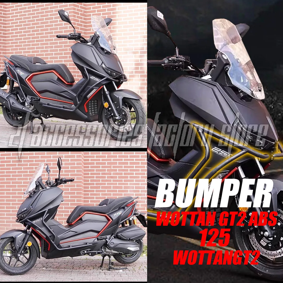 

Motorcycle Highway Engine Guard Crash Bar Frame Bumper Fairing Protector Bars For Wottan GT2 ABS 125 Wottan GT2