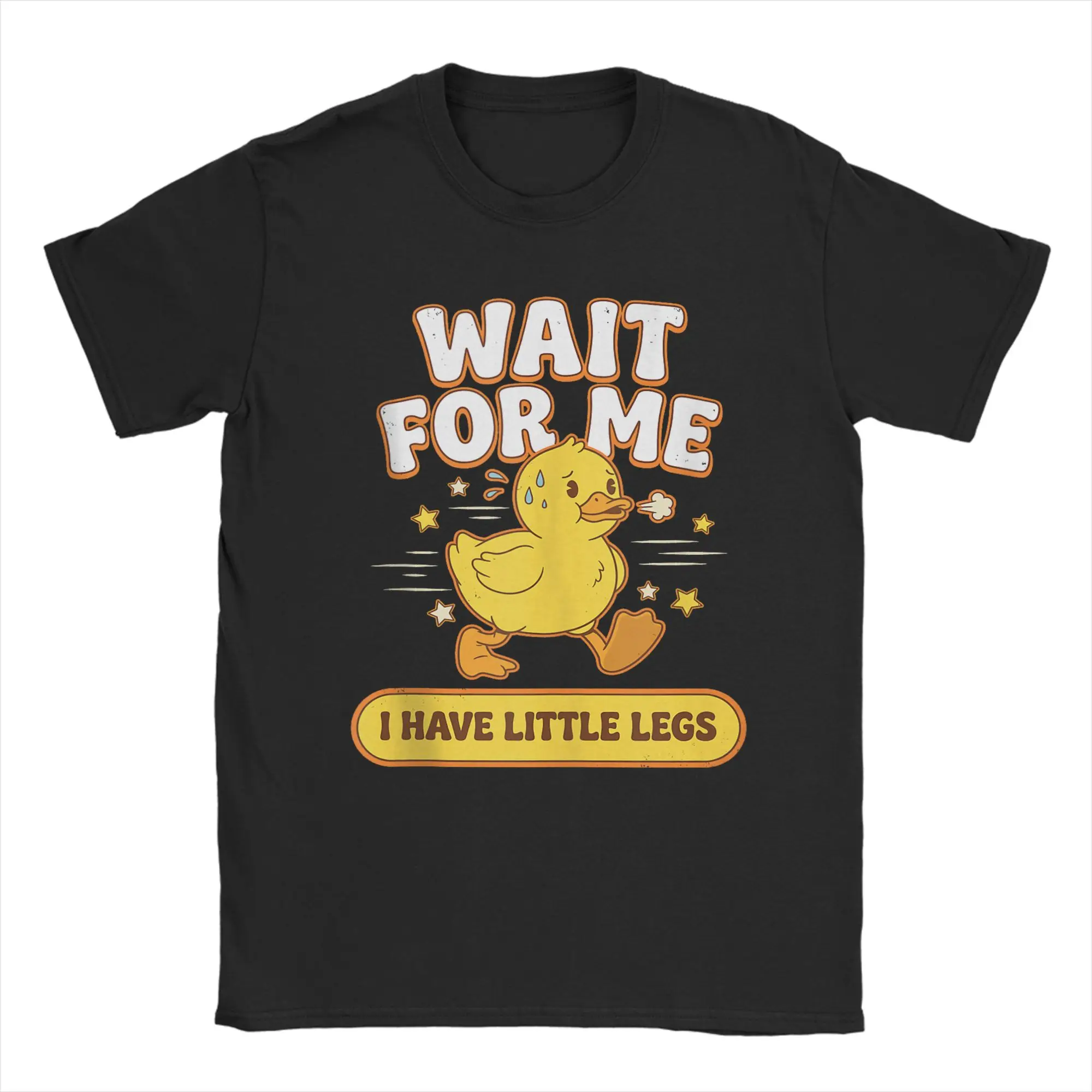 

Wait for Me I Have Little Legs Funny Duckling Chick Meme T Shirts Men's Cotton T-Shirt Crewneck Tees Short Sleeve Clothing