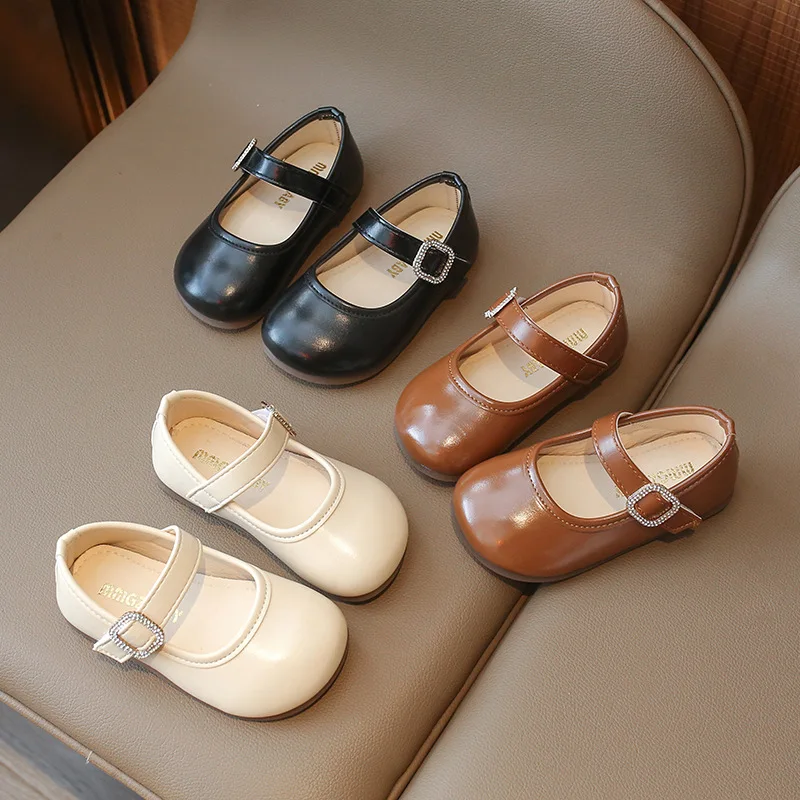 

Детская школьная обувь Мэри Джейн на плоской подошве, простая классическая мягкая нескользящая детская повседневная обувь, черные кожаные туфли для девочек на свадьбу
