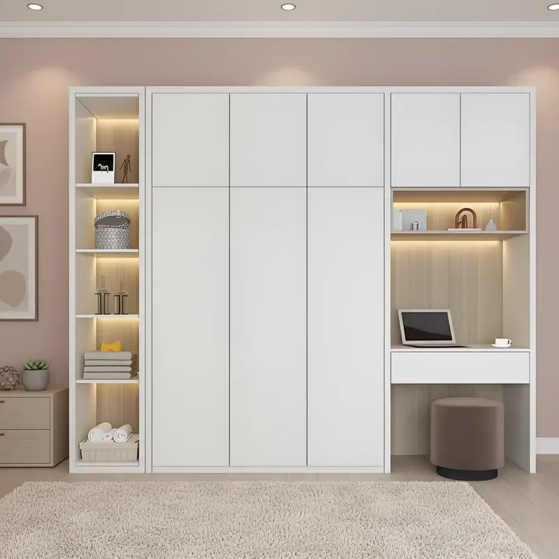 Factory Price Freestanding Modern Elegant Durable Space Saving Wooden Wardrobe Easy Assembly for Bedroom Organization