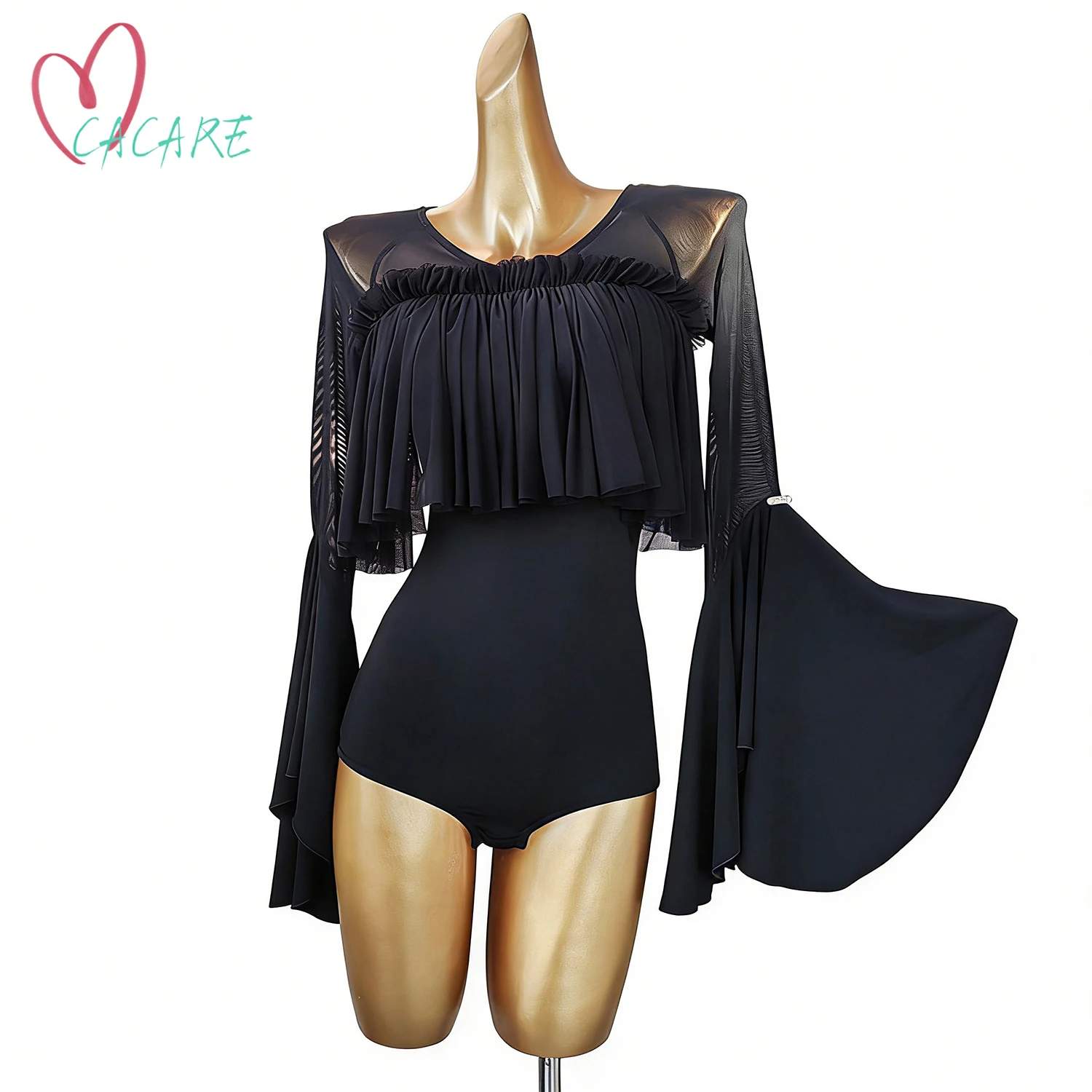 

Dancewear Women Tops Leotard Bodysuit Clothes for Ballroom Modern Dress Waltz Clothing Standard Flamco Stage Costume 0536