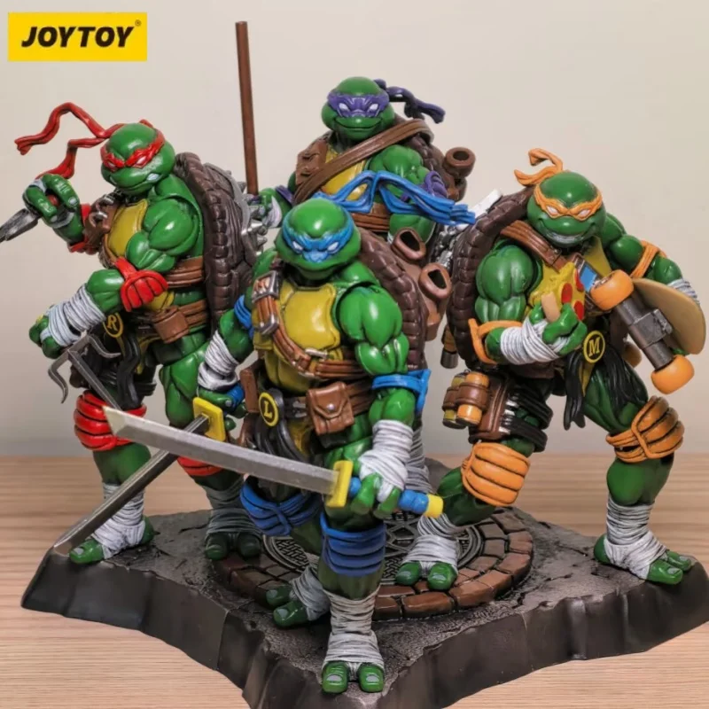 

Genuine Joytoy Teenage Mutant Ninja Turtles 1/18 Scale Action Figures Set - Michelangelo Donatello Leonardo Raphael - Anime Toys