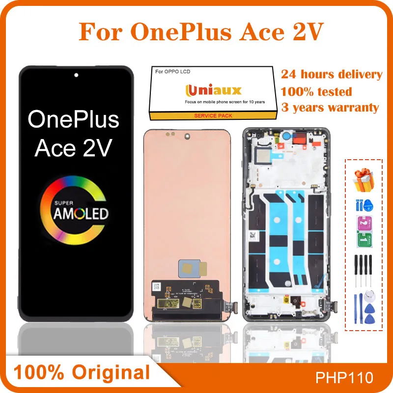 

6.74" Original AMOLED For OnePlus Ace 2V LCD PHP110 Display Touch Screen Digitizer For OnePlus Ace 2V 1+Ace 2V LCD Replacement