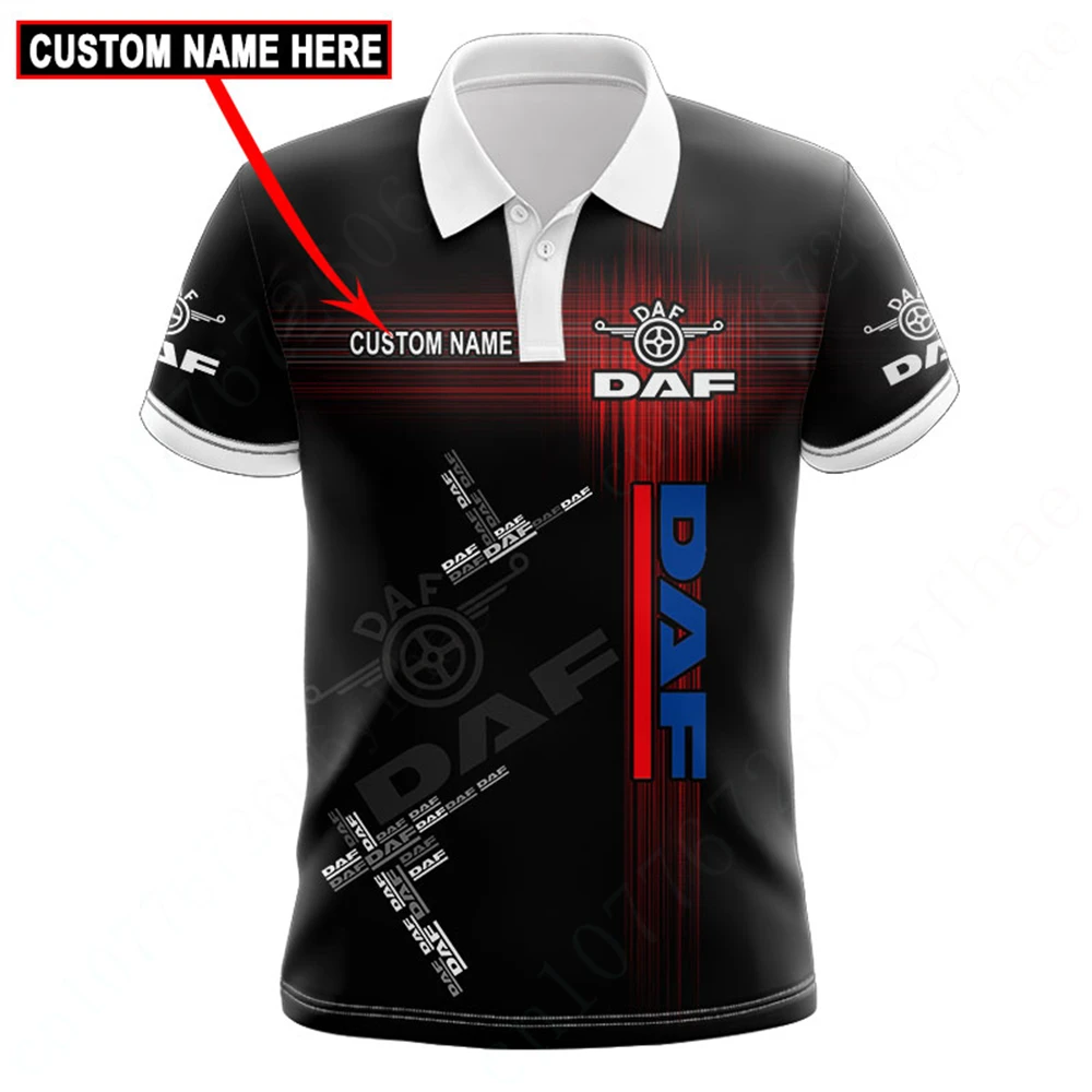 Camisola Masculina de Secagem Rápida de Manga Curta, Casual DAF T-Shirt, Desgaste do Golfe, Anime Camisas Polo, Blusas, Harajuku, Unisex Vestuário