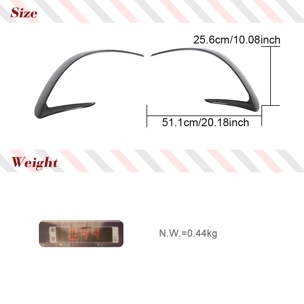 Carbon Fiber Car Rear Bumper Air Vent Covers Trims For Mercedes-Benz AMG GT 43 50 53 Sedan 4 Door 2019 2020 Rear Bumper Canards