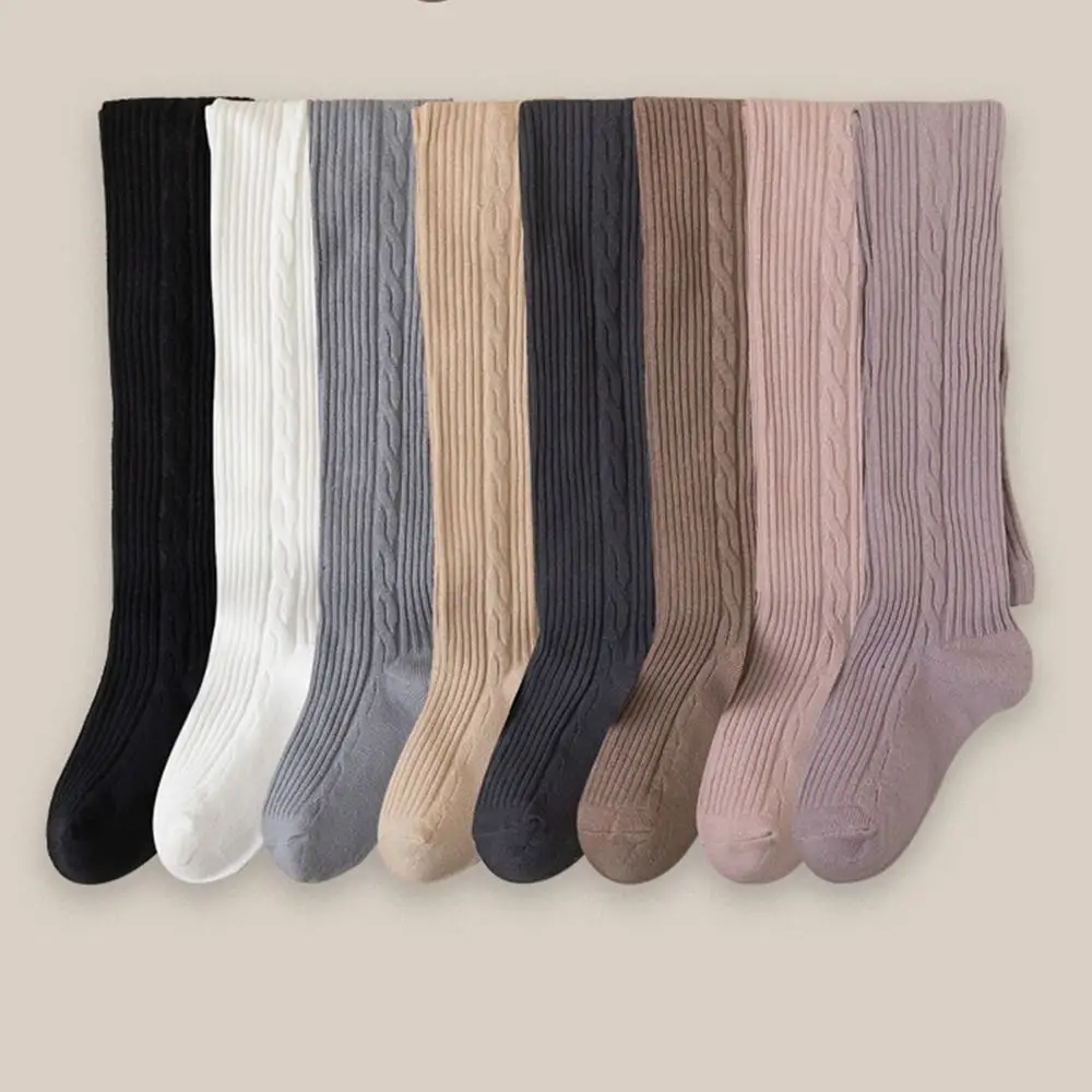 

Cotton Children Tights Cute Princess Stockings Solid Color Knitted Leggings Lolita Korean Style Girls Pantyhose Kid