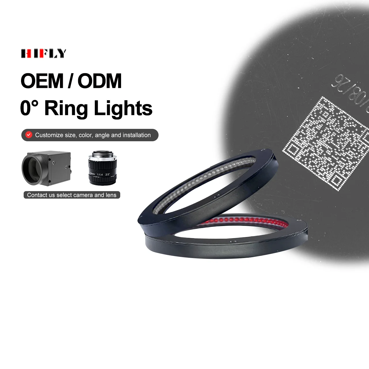 

HIFLY Low Angle Diameter 180*145mm LED Ring Machine Vision Light for Microscopes & Industrial Cameras