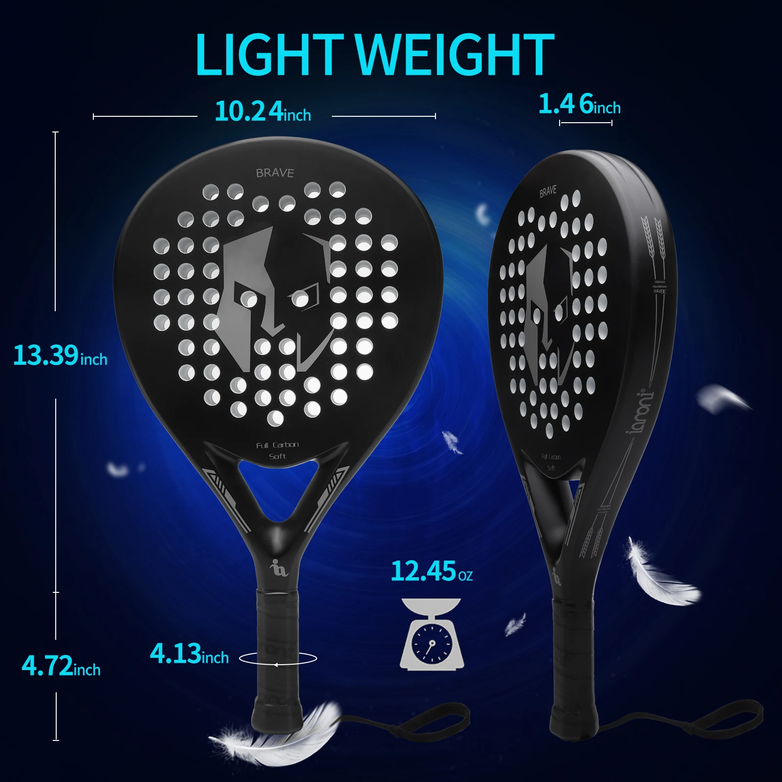 Padel Tennis Rackets,Paddle Tennis Racquets Carbon Fiber with EVA Memory Flex Foam Core,Paddle Racket Lightweight for Pop Tennis