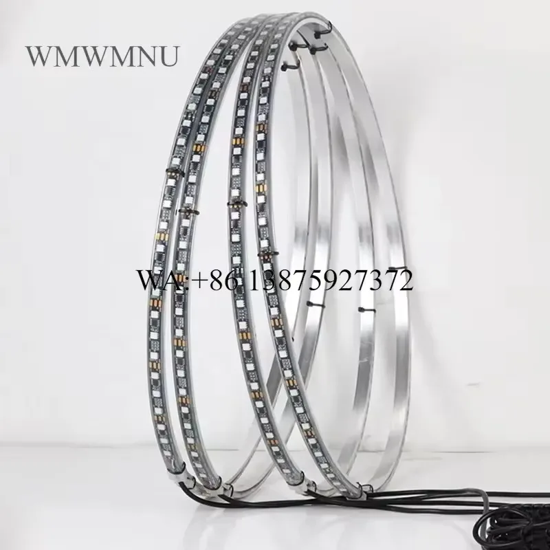 Wmwmnu Wholesale 1 Carton 5 Sets 15.5 Inch 17 Inch LED Wheel Ring Light Chasing RGB Car Wheel Rim Lights for Car Truck
