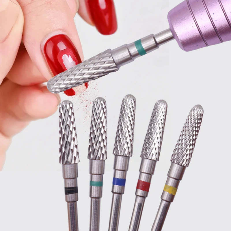 1 unidade Broca Profissional de Carboneto L0414 para Unhas, Fresa Cônica para Manicure, Ferramenta para Remover Gel e Acrílico, Acessório para Broca de Unhas