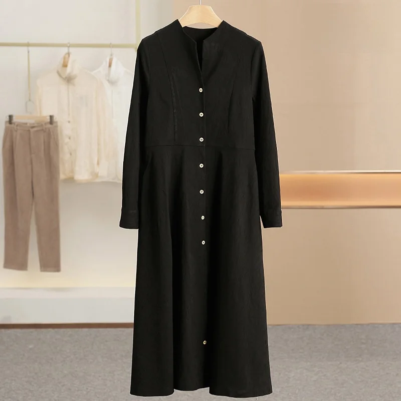 

XKing Pure Color round Neck Windbreaker White Enhancing Spring New Style Women's Fashionable Casual Cotton Blend Coat
