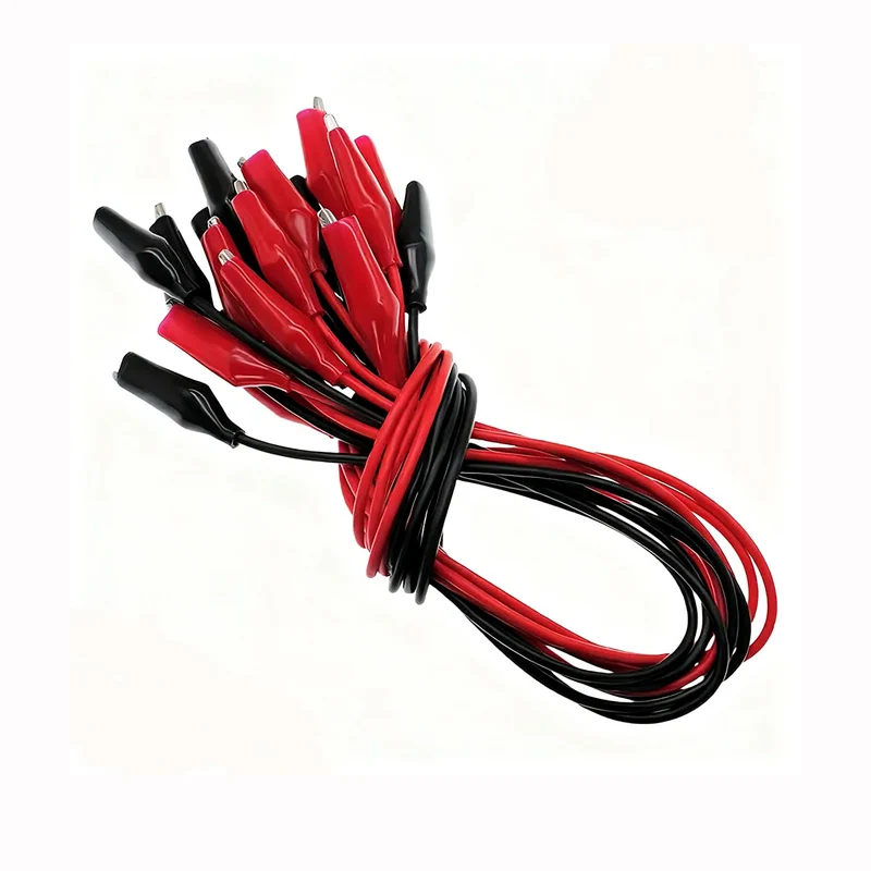 DIY Clip de cocodrilo número abrazadera de prueba de doble punta Cable pinzas de cocodrilo Cable de prueba Clip línea longitud 50cm