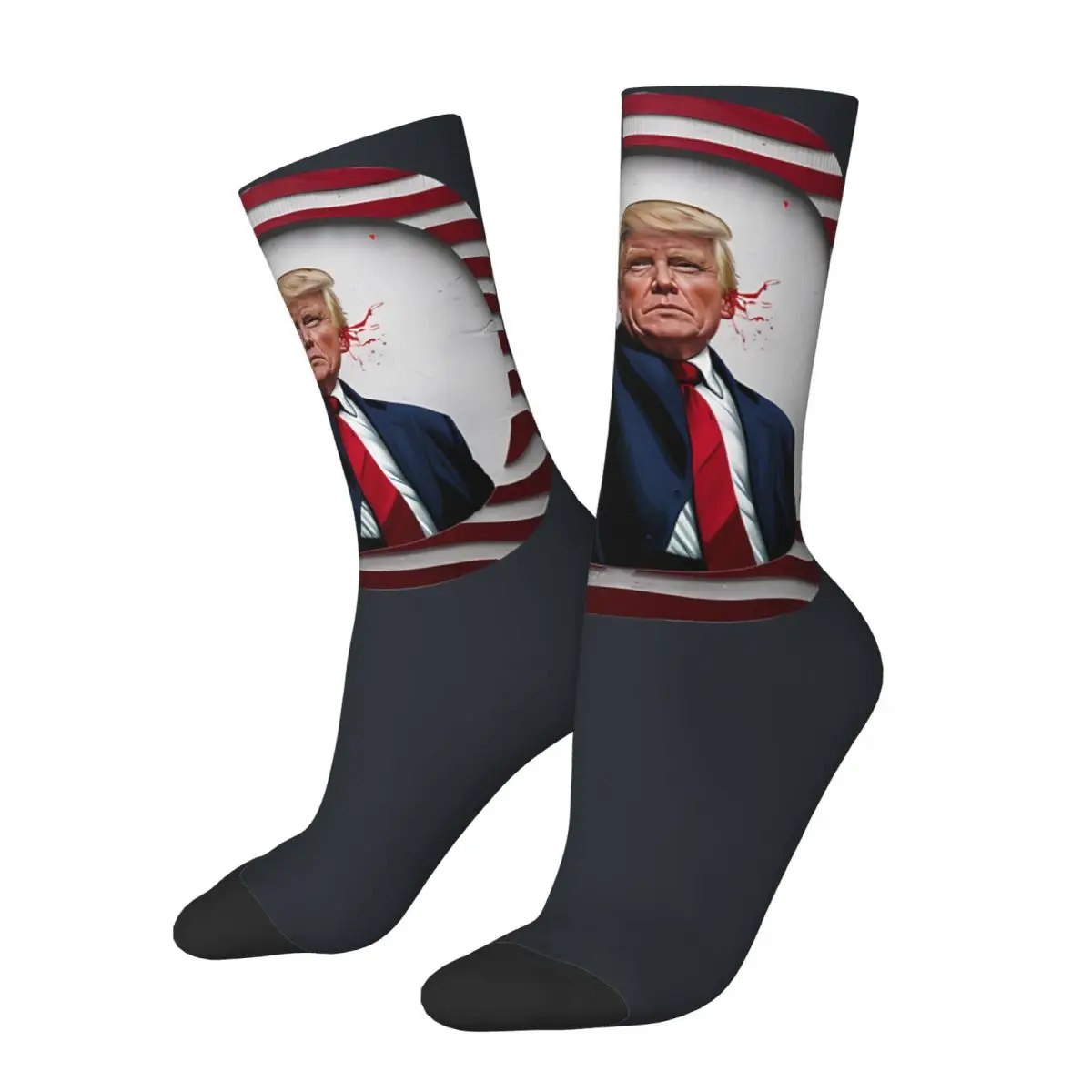 Hip Hop Retro Donald Trump Assassination Attempt 2024 Crazy Men's compression Socks Unisex Donald Trump Sock Boys Gift