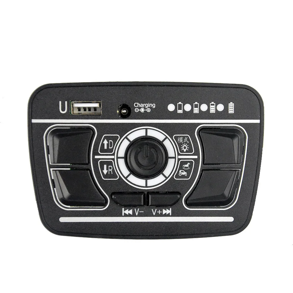 Multi functional controller for children riding in electric vehicles, central controller for four-wheel stroller music player