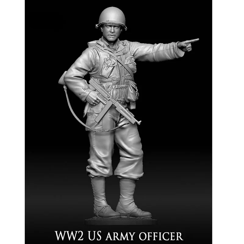 1/35 Scale Resin Figure Model Kit Scene US Military Officer Micro Scene Matching Miniature Unassembled and Unpainted Diorama Toy