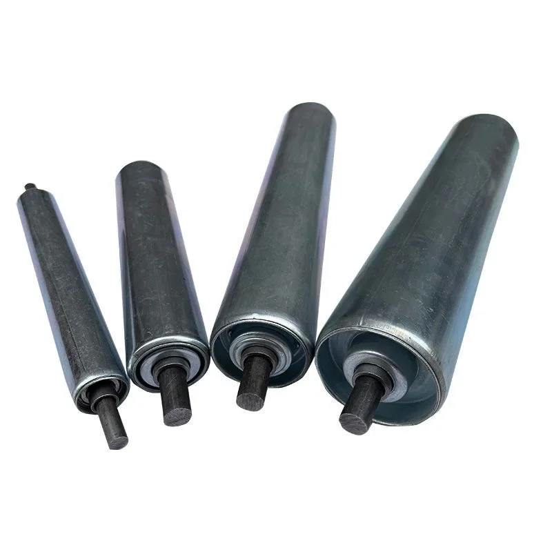 Rolo transportador de rolo de gravidade 25/38/50/60/76mm com rolamento estampado zincado para substituição de linha logística de armazém