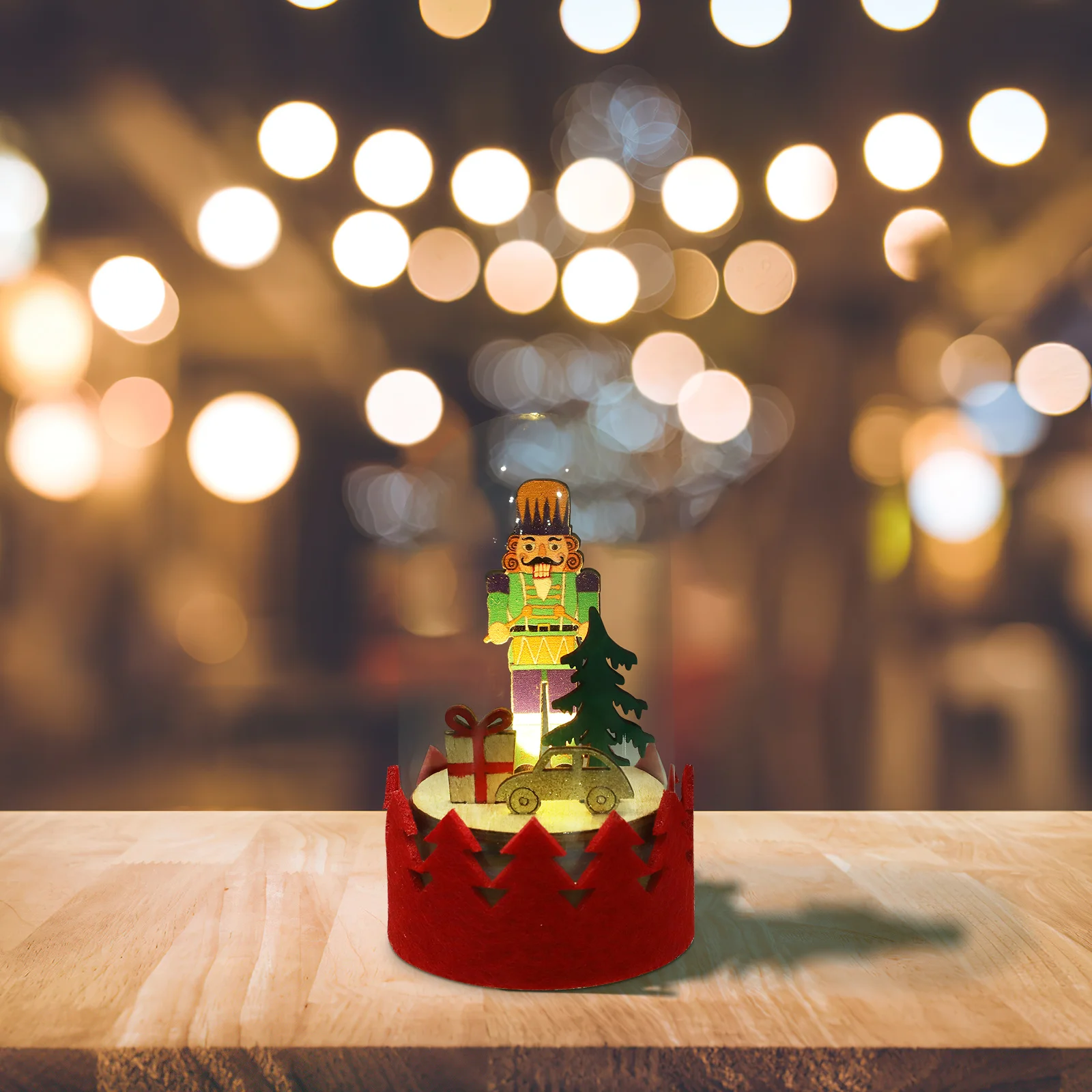 

Wooden Christmas Decoration Creative Tabletop Ornament For Home Shop Party Indoor Xmas Decor Lighted Wooden Craft