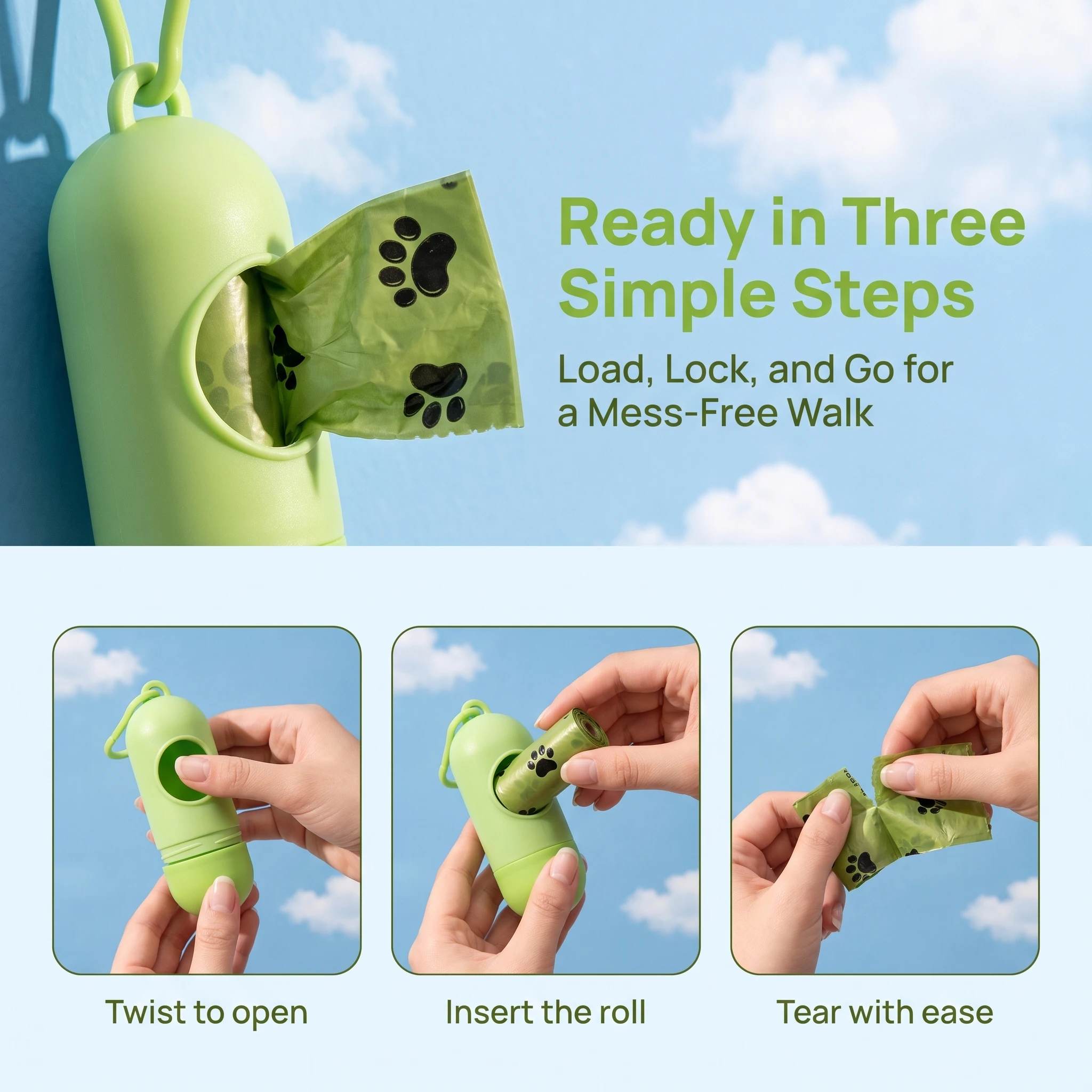 Biodegradable Compostable Dog Poop Bags Thickened Heavy Duty Portable Travel Disposable Clean Eco Friendly Outdoor Pet Supplies
