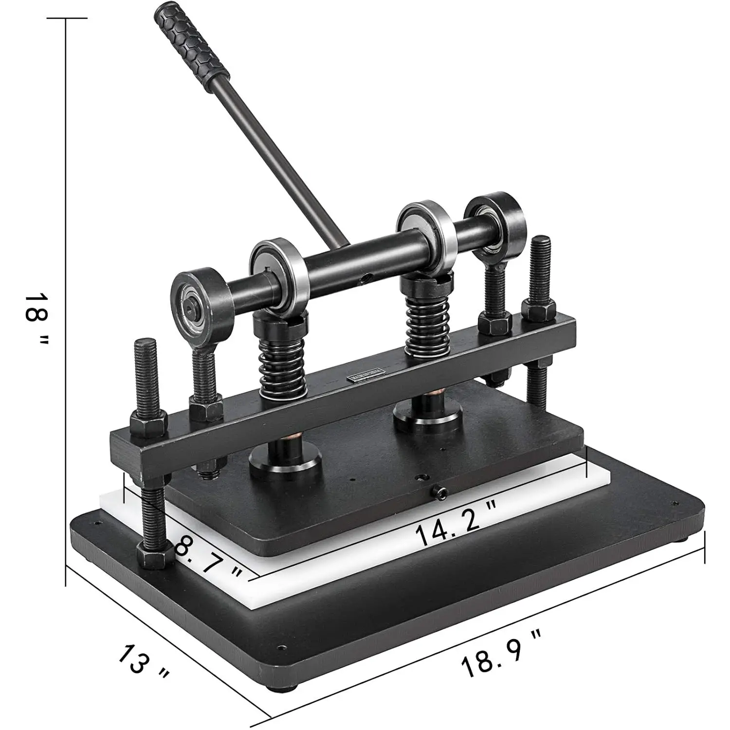 Lederschneidemaschine, 1,5 Tonnen, 360 x 220 mm, legierter Stahl, schwarz, manuell