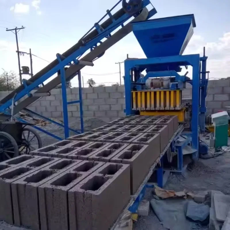 Semi-automatic Concrete Hollow Block Making Machine Solid Cement Sand Paving Bricks Molding Machine Line Factory Price