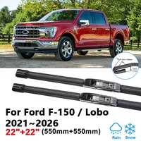22 ""+ 22"" para Ford F-150 F150 Lobo 2021 ~ 2026 2022 2023 limpiaparabrisas de coche limpiaparabrisas delanteros de goma cepillos accesorios de herramientas para automóviles