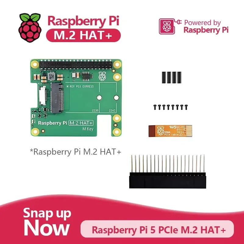 VoFSRaspberry Pi 5 Official Original PCIe To M.2 NVMe SSD Raspberry Pi M.2 HAT+ For Raspberry Pi 5