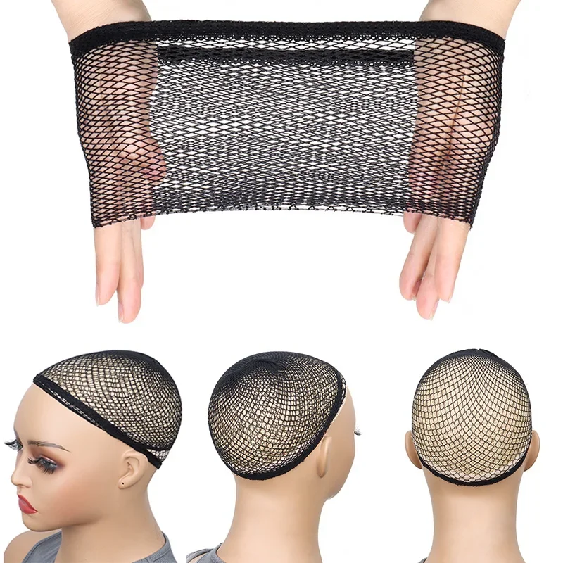

5 Pcs/Pack New Stretchable Elastic Hairnets Fashion Mesh Weaving Wigs Cap For Women Making Wig Tools