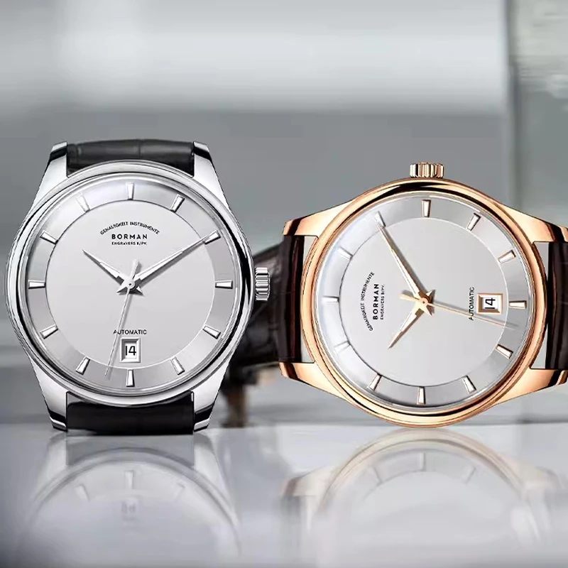 BORMAN 39 мм мужские автоматические механические часы из нержавеющей стали чайка ST2130 часы с механизмом сапфировое стекло водонепроницаемые часы 50 м