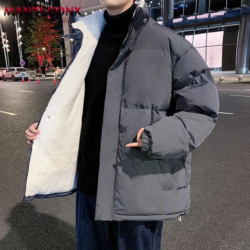 Youthful Fashion Oversize Parka Coats Men\'s Winter Jacket Thick Warm Fleece Lining Puffer Jacket Insulated Windbreak Bubble Coat