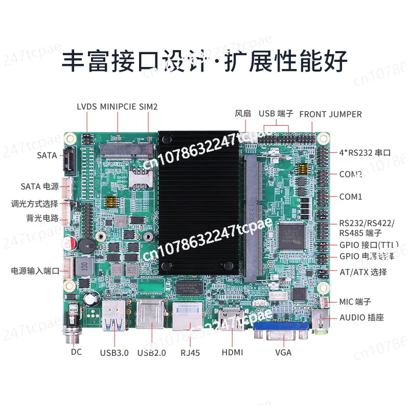 Industrial control main board X86 board advertising machine J1900/J4125/J6412/I3/I5/I7 industrial main board