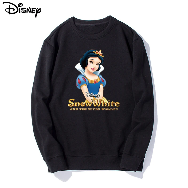 Disney Brand Clothing New Arrival Top Fashion Pullovers Casual Cotton Cartoon Print Short Snow White O-neck Women Sweatshirts