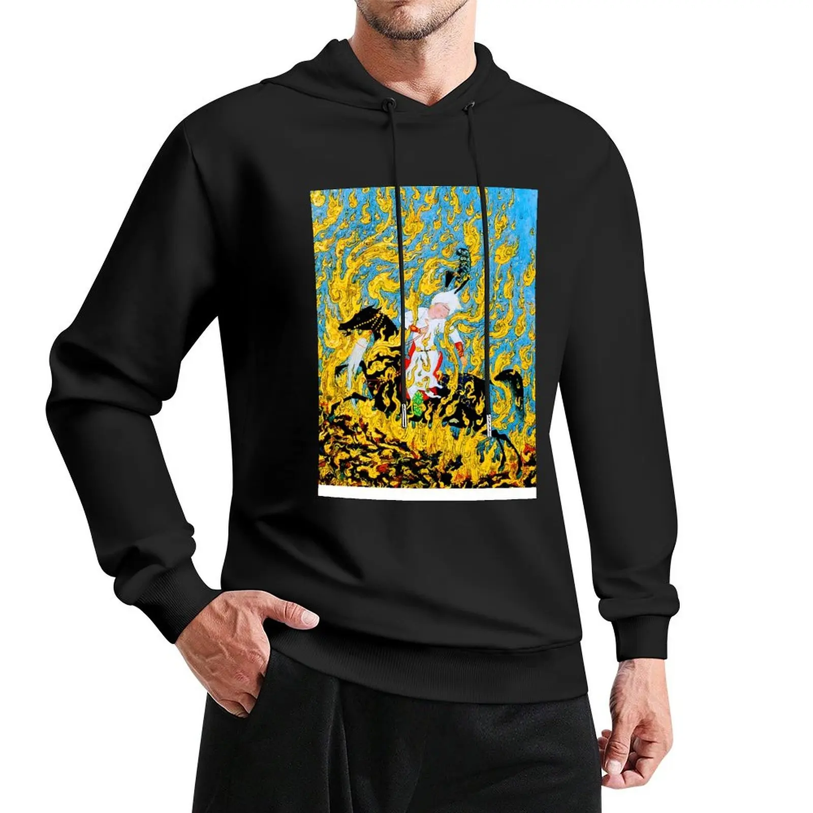 

Young man on horseback Pullover Hoodie hooded shirt anime clothes men's hoodie sweatshirt