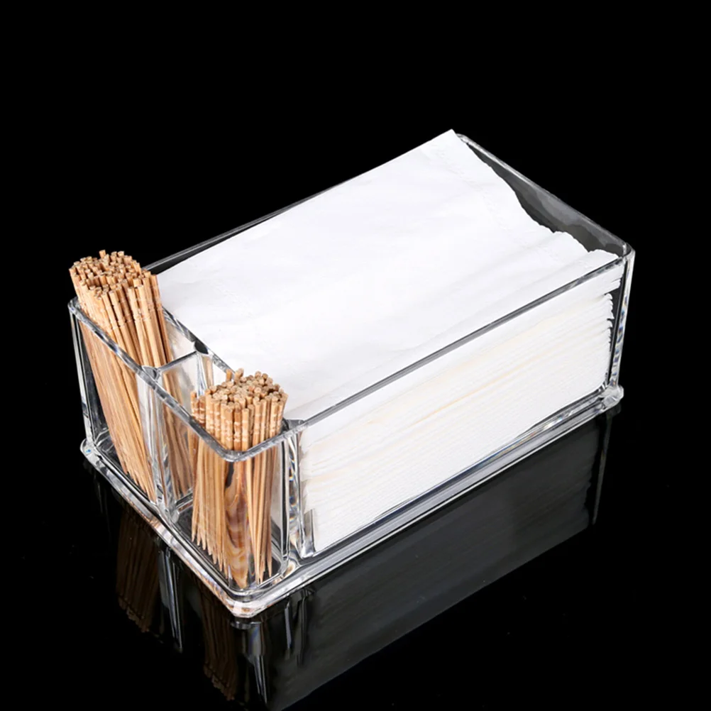 حامل مناديل أكريليك صندوق تخزين شفاف للمطبخ والحمام منظم سطح المكتب فتحات جانبية حقيبة تخزين المناديل
