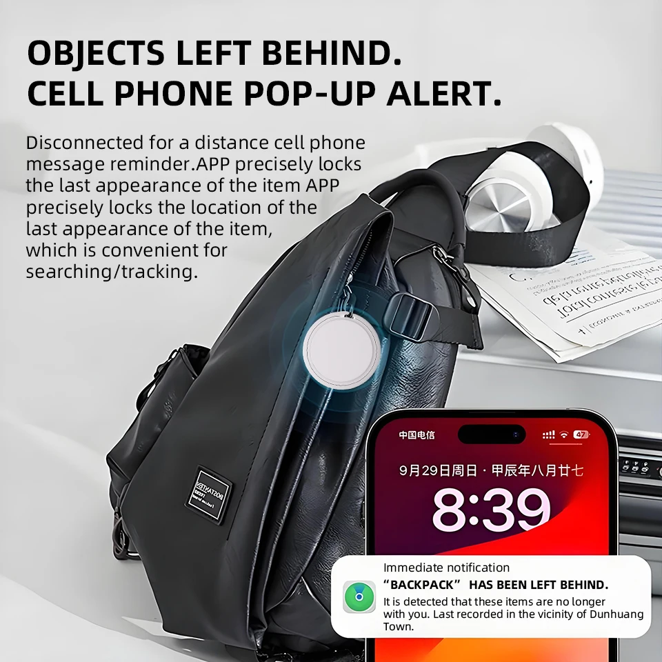 E-ACE مناسب لموضع استبدال مسطح Apple Airtag، مفتاح صغير غير مرئي، جهاز مضاد للخسارة، تحديد المواقع GPS للسيارة ومكافحة الخسارة