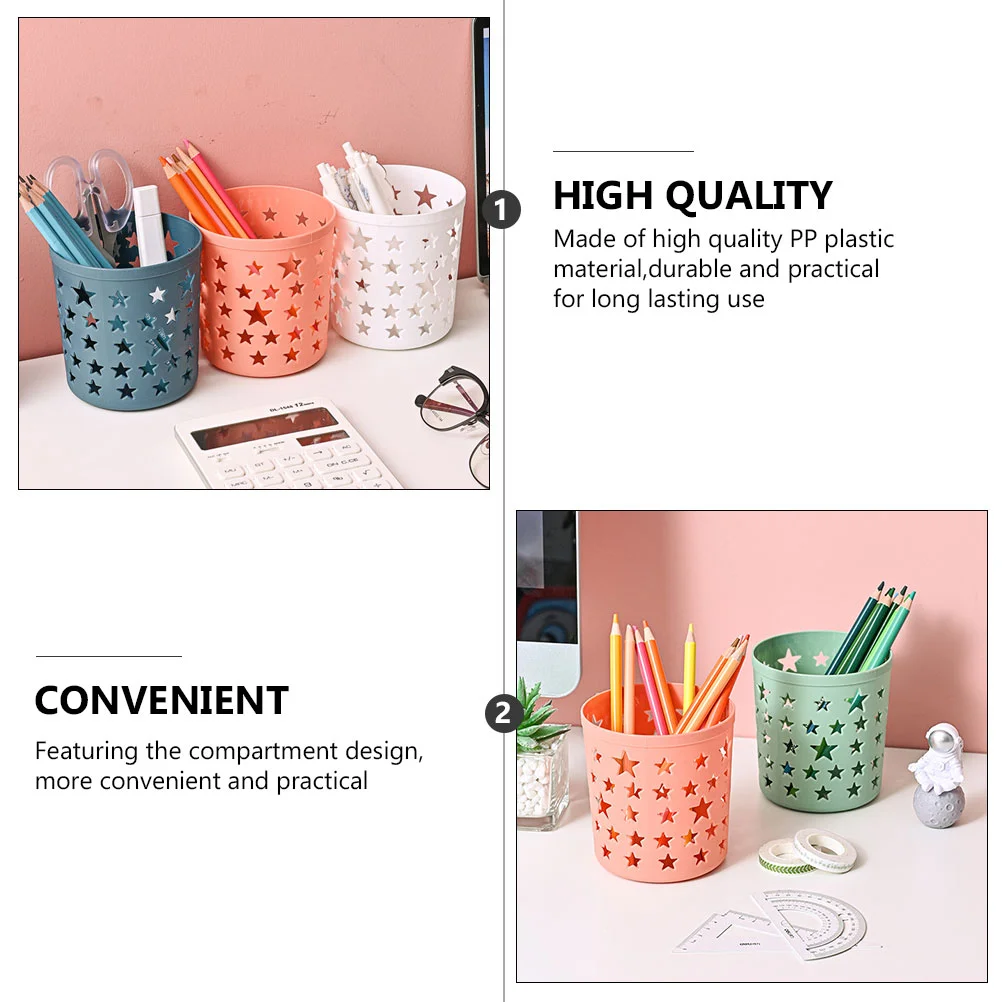 4 Pcs Plastic Storage Container Pen Organizer Desk Decoration Garbage Bin Table Decorations Multifunction