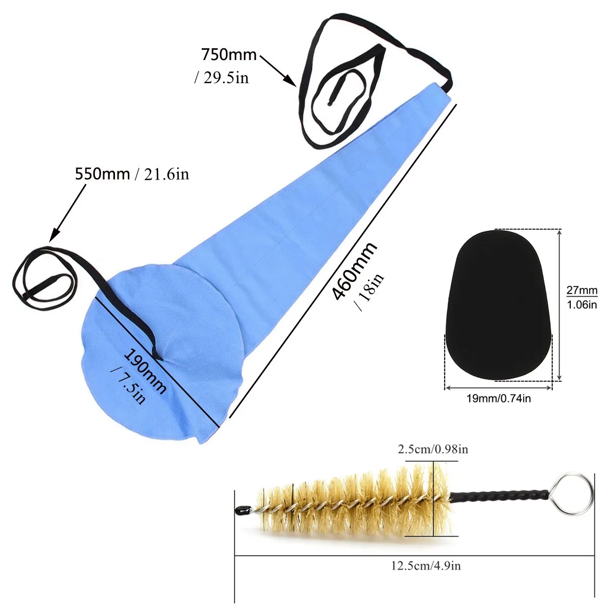 Saxophone Cleaning Kits with Mouthpiece Cushions, Inner Chamber Cleaning Cloth, Mouthpiece Brush, Sax Clarinet Cleaning Tools