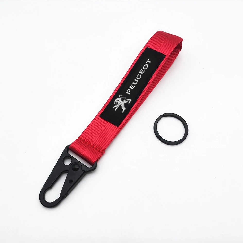 1 قطعة سيارة كيرينغ الشريط الحبل المفاتيح مفتاح حامل اكسسوارات لبيجو 207 3008 206 208 308 307 407 508 2008 5008 107 106