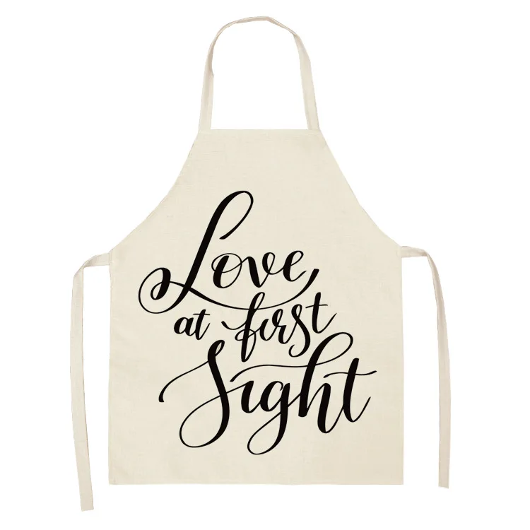 new Printed Women Kitchen Aprons Multifunction Cotton Linen apron dress Antifouling men Chef Cooking Apron Cleaning kid aprons