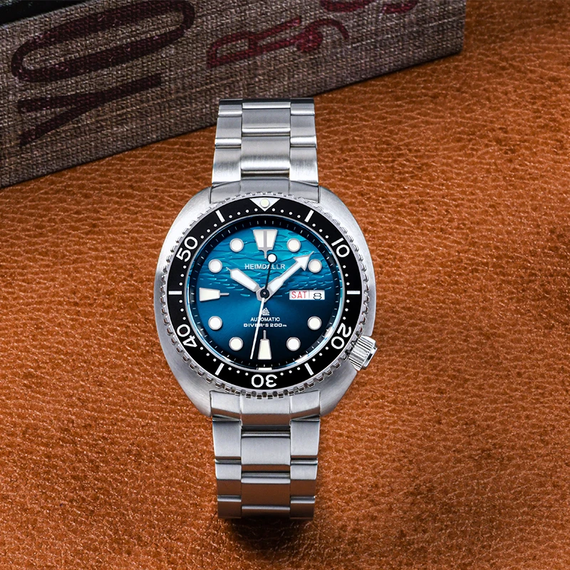 Neue Heimdallr H4 Taucheruhr NH36 automatische mechanische Saphirglas C3 super leuchtende 200 m wasserdichte 316L Stahl 45 mm Herrenuhr