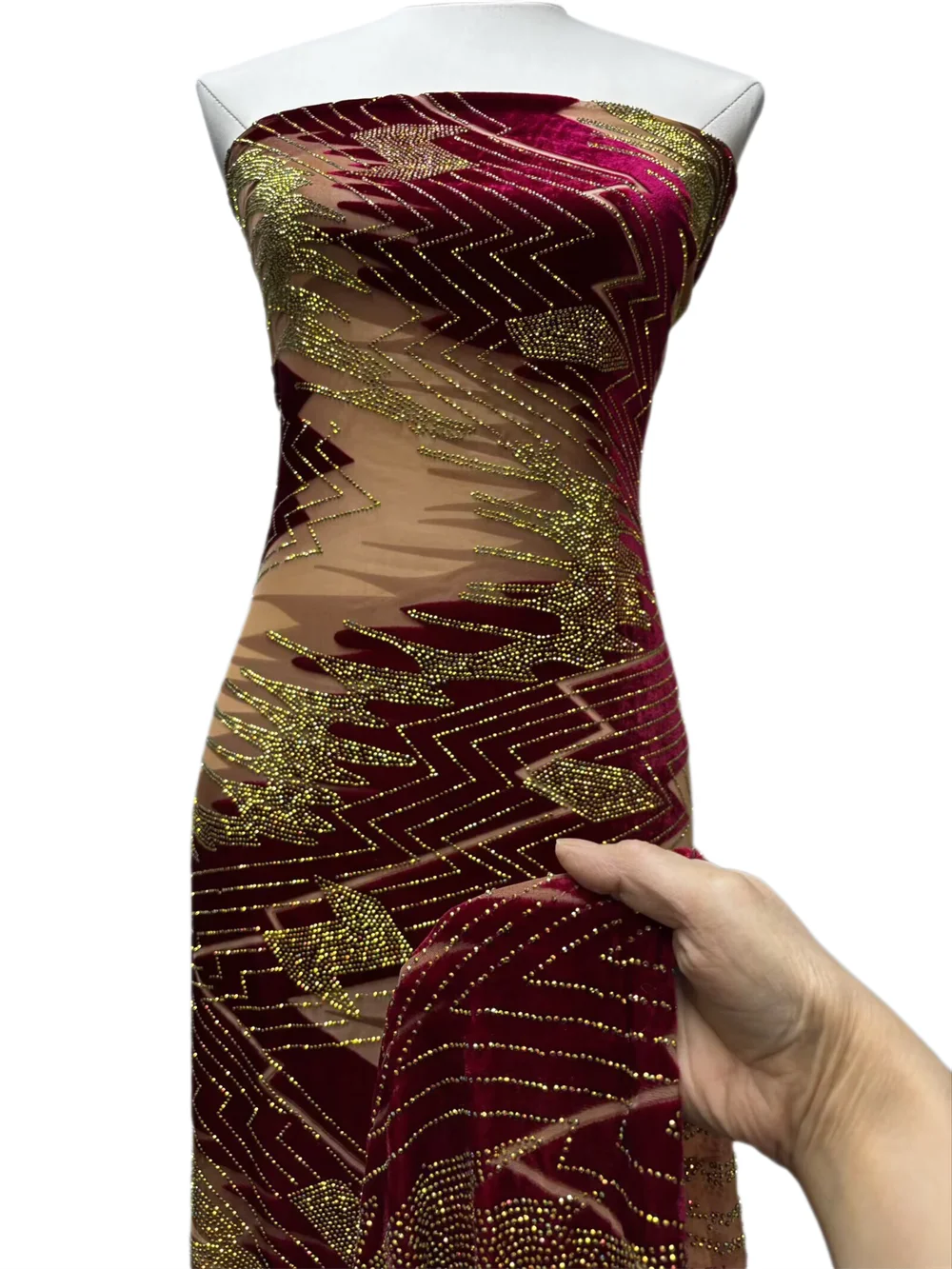 African Printing Laser Silk Nigerian Embroidery Brocade Chiffon Tulle stone Lace Elegant French Flocking Lace Fabric For Wedding