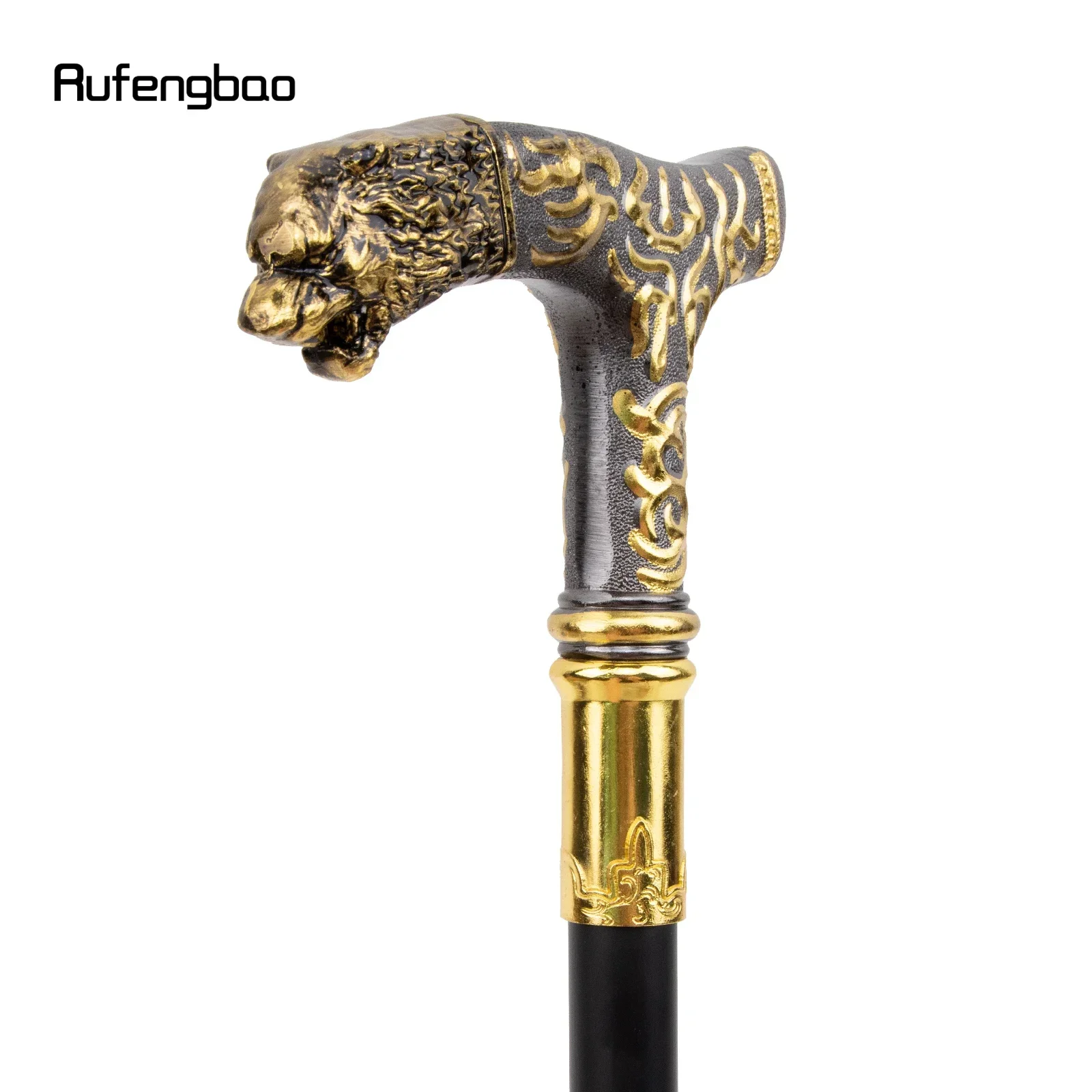 Bastone da passeggio modello di lusso tigre nera dorata Bastone da passeggio elegante moda per feste Cospaly decorativo Manopola per canna Crosier 90 cm