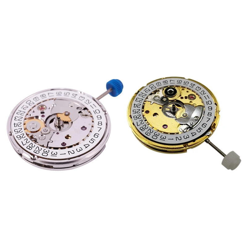 

2Pcs For Eta 2824-2 Sellita Sw200 White 3H Mechanical Watch Clock Movement - Silver & Gold