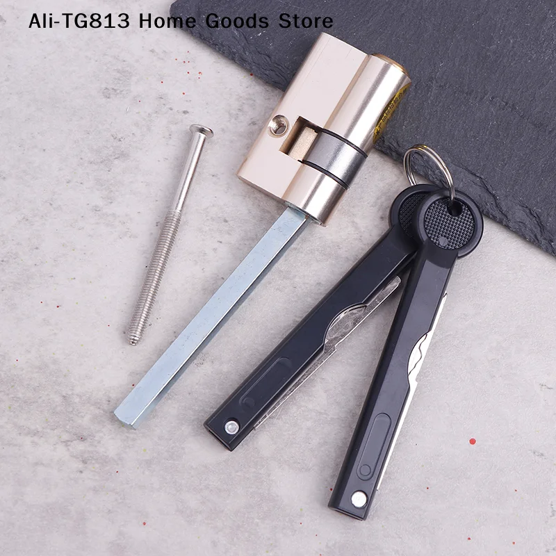 

[TG813]Copper Automatic Fingerprint Lock Cylinder With Tail C-Class Core Anti-theft Door Emergency Lock Core