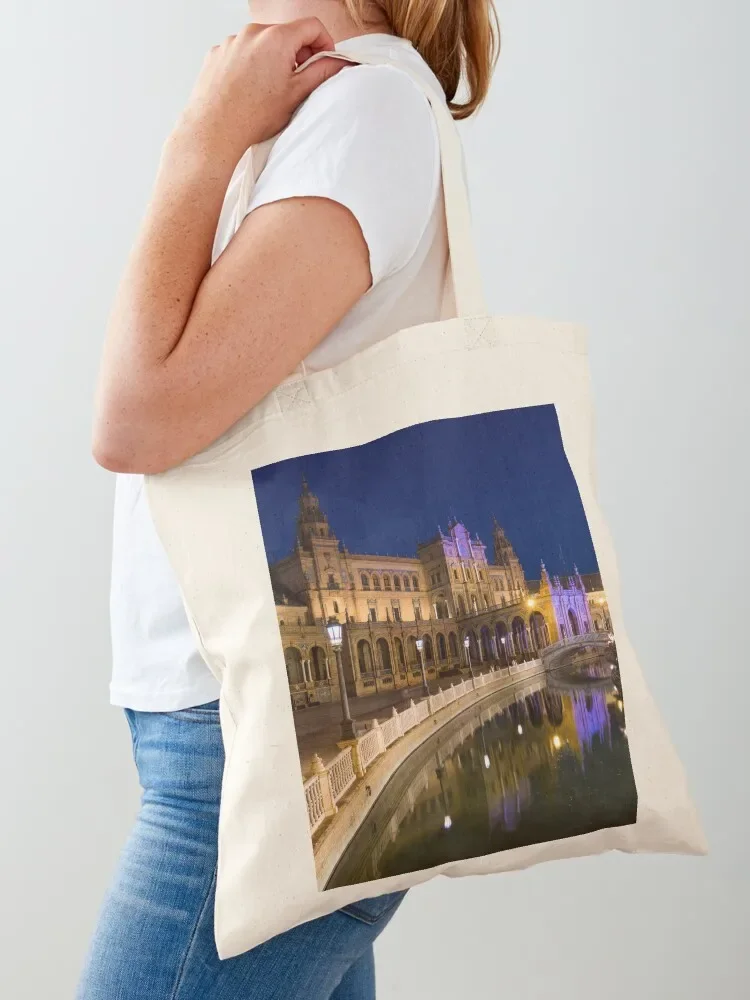 

Andalusian Night Magic - the Magnificent Plaza de Espana in Seville Spain Tote Bag shopper bags great bag canvas bags