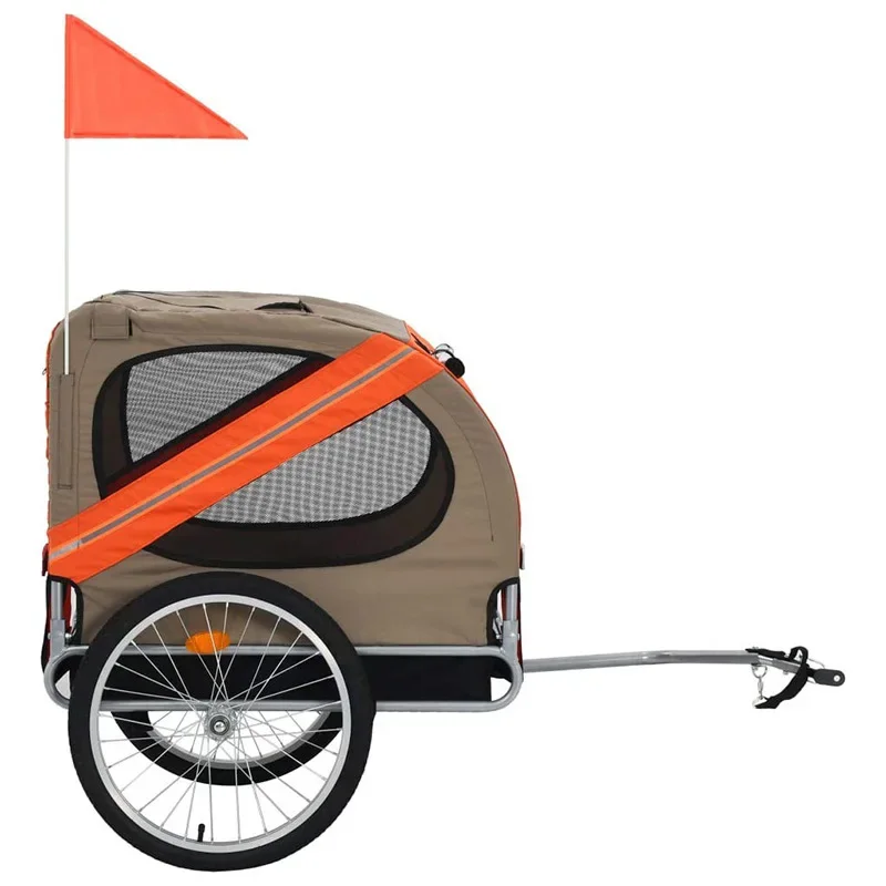 Outdoor riding rear trailer, foldable pet cat and dog trailer, push-pull cart